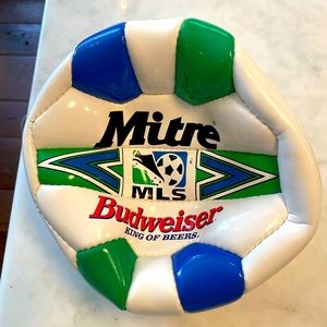 Vintage MLS Mitre Budweiser promotional soccer ball, never used.